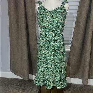 Jessica Simpson Floral Green Sleeveless Dress, Excellent Condition!